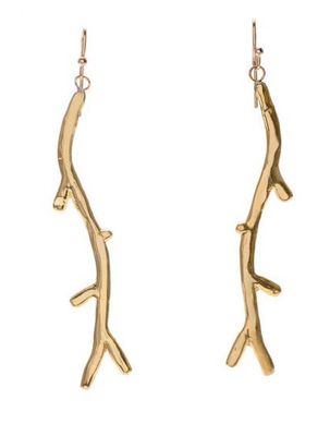 Coral Earrings in Brass