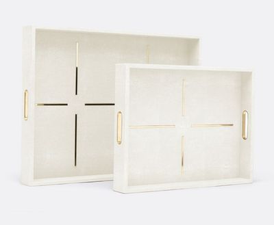 Daina Snow Faux Shagreen Tray | Small