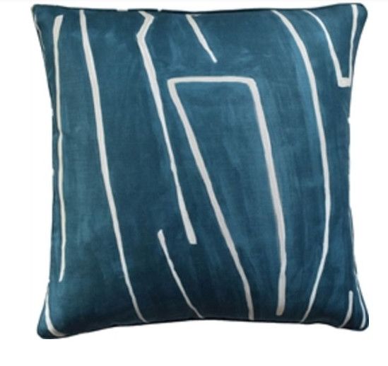 Graffito Teal/Pearl Pillow | 22x22