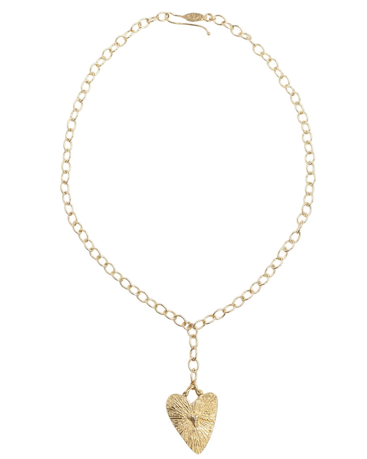 Sacred Heart Necklace on Heavy Gold Filled Chain