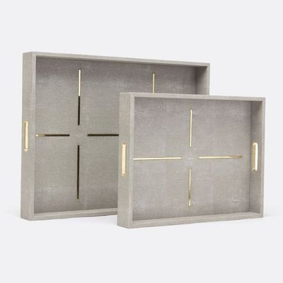 Daina Sand Faux Shagreen Tray | Small