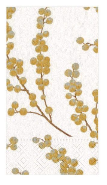 Berry Branches Gold Paper Guest Towel Napkins