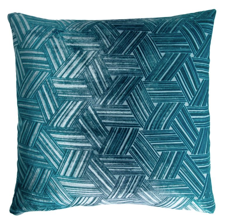 Entwined Velvet Pillow | Pacific | 22x22