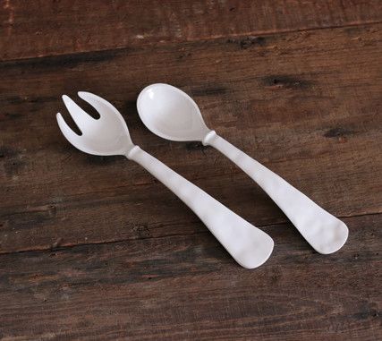 Vida Havana Large Salad Servers | White