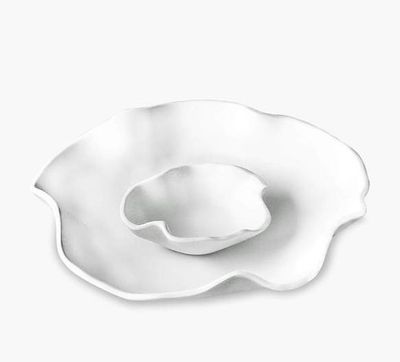 Vida Nuba Bowl with Dip Bowl (SET of 2) | White