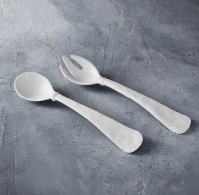 Vida Nube Large Salad Servers | White