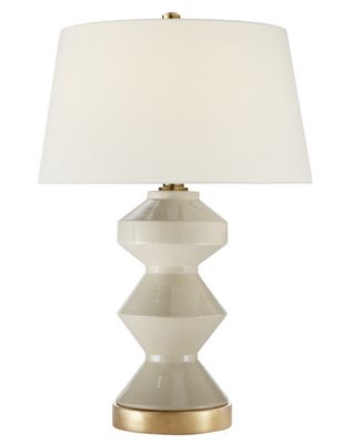 Weller Zig-Zag Table Lamp | Coconut Porcelain
