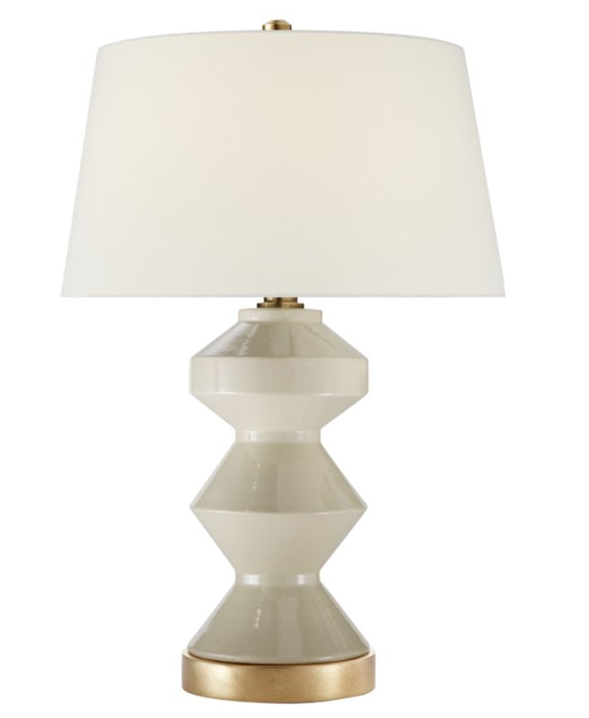 Weller Zig-Zag Table Lamp | Coconut Porcelain