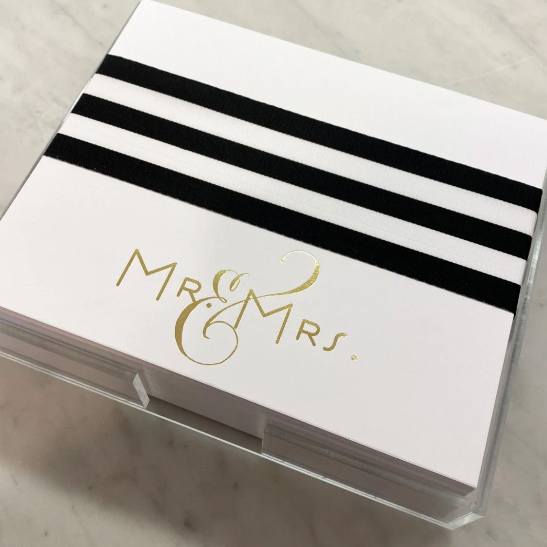 Gold Foil Luxe Mr &amp; Mrs Large Notepad