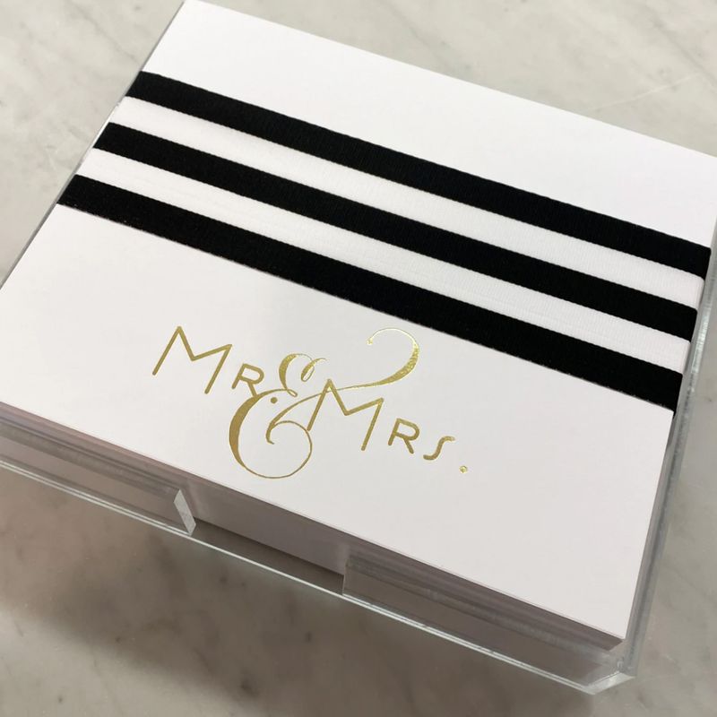 Gold Foil Luxe Mr &amp; Mrs Large Notepad