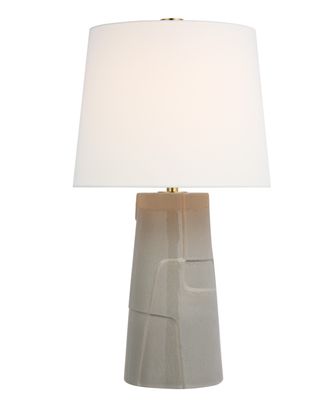 Braque Medium Debossed Table Lamp | Shellish Gray