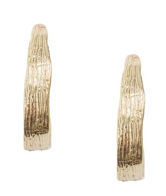 Reed Hoops in Brass with Gold Filled Post