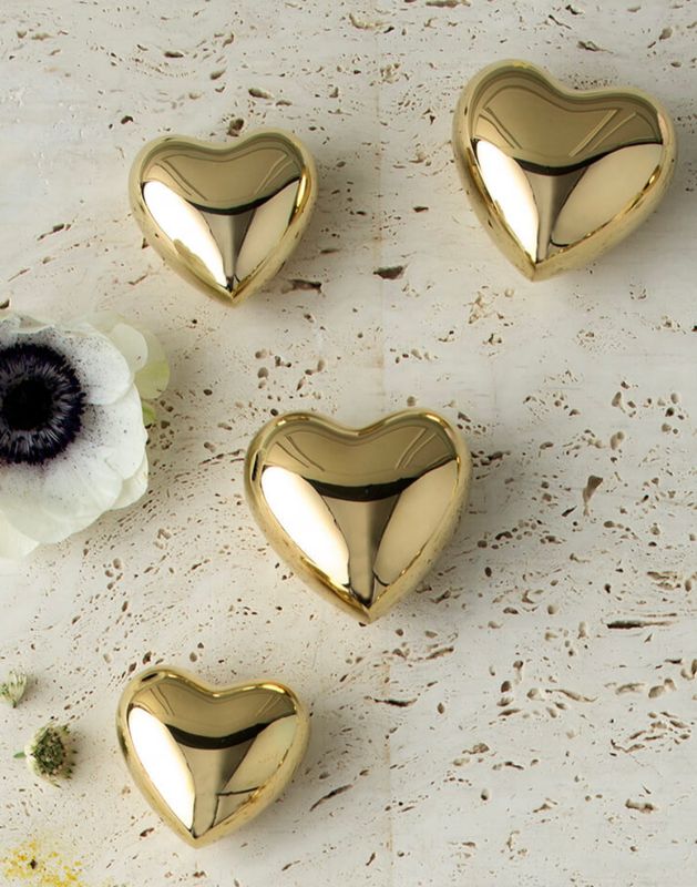 Small Polished Brass Heart