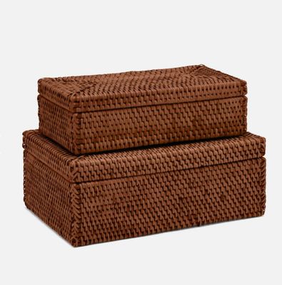 Kymoni Brown Rattan Box | Large