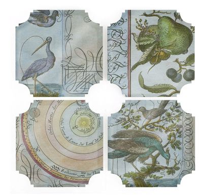 Celestial Birds &amp; Pears Coasters | Set of 4