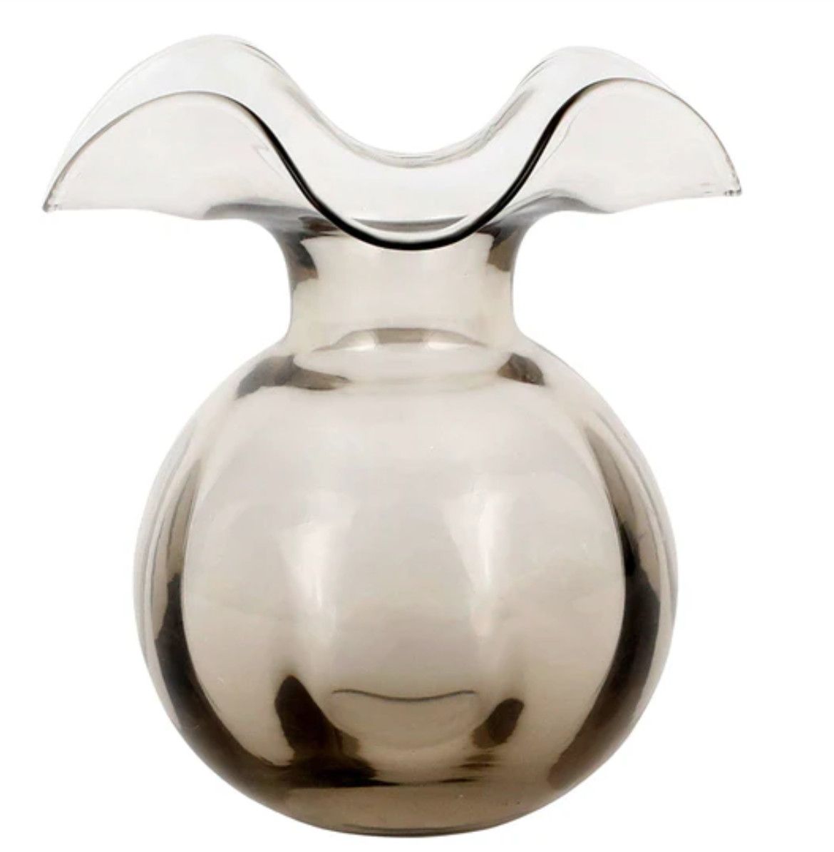 Hibiscus Glass Gray Medium Fluted Vase