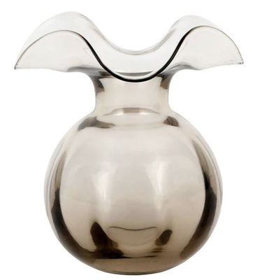 Hibiscus Glass Gray Medium Fluted Vase
