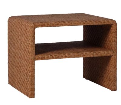 Two Shelf Rattan Side Table
