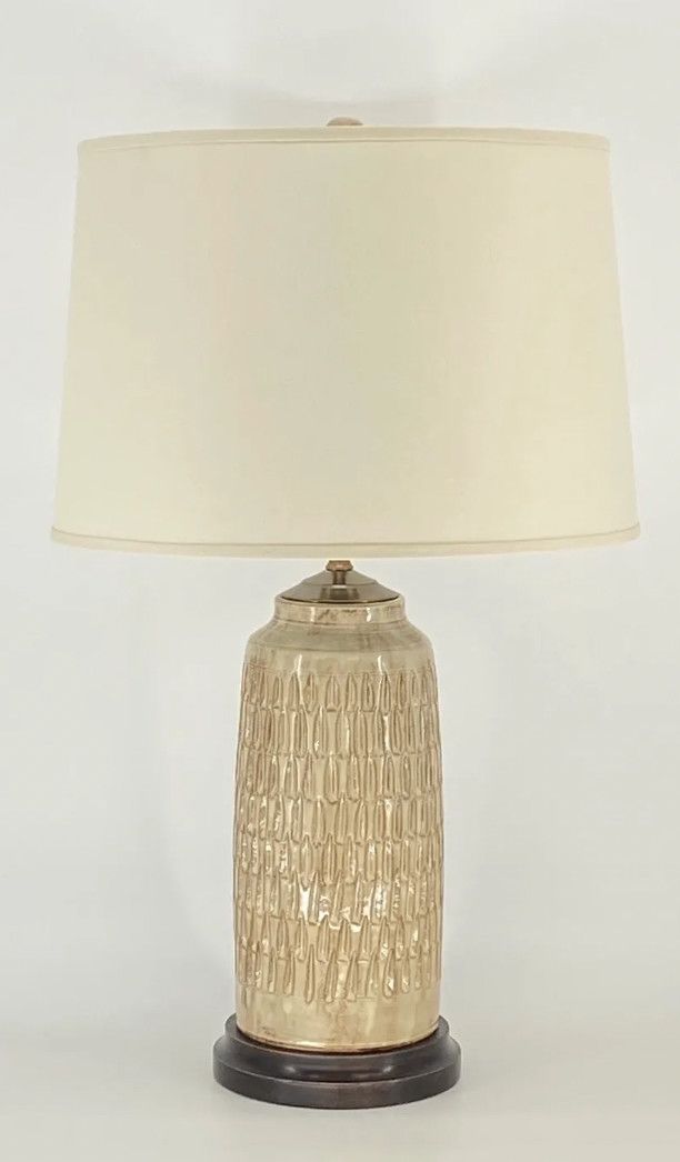 Oxford Lamp/ Birch /Brown Base / Cream Drum Shade