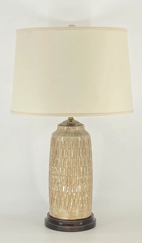 Oxford Lamp/ Birch /Brown Base / Cream Drum Shade