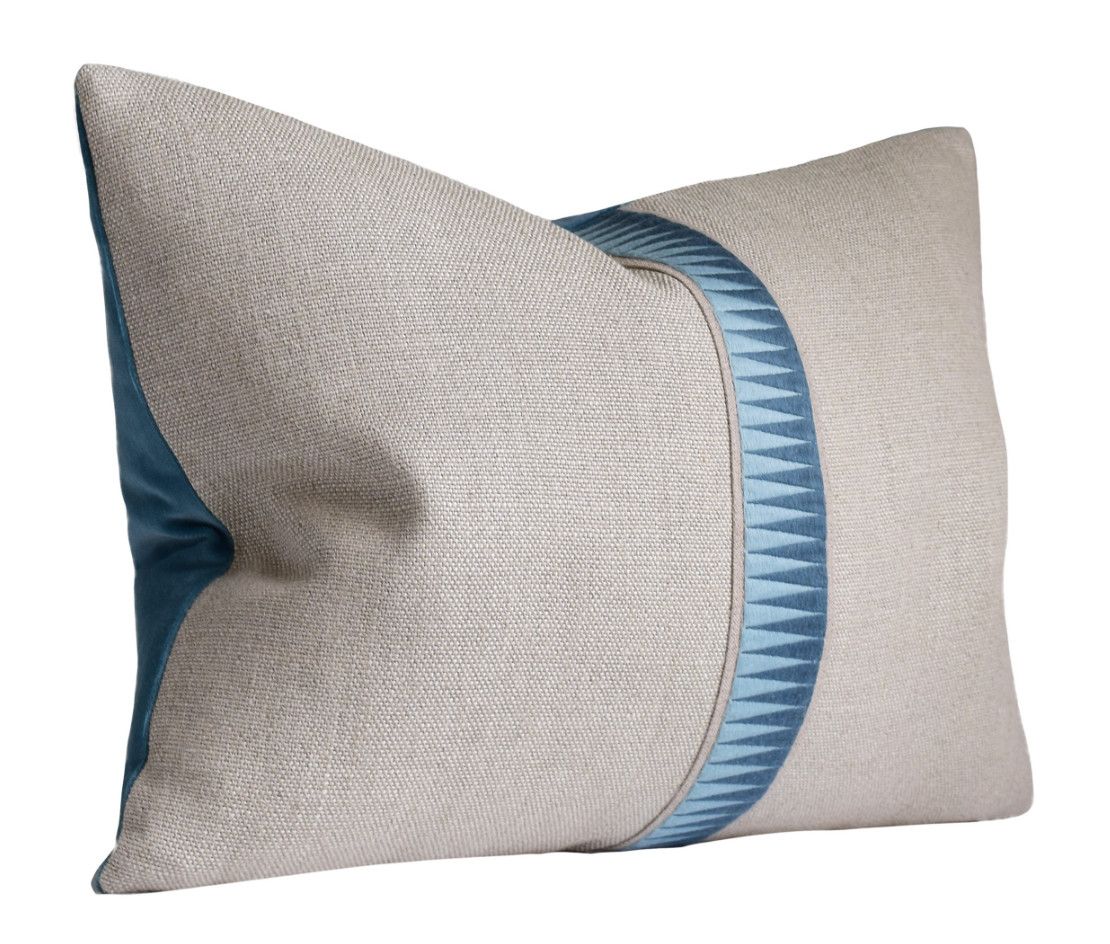 Giorgio Linen Tape Bravado Slate Blue Pillow | 14x20