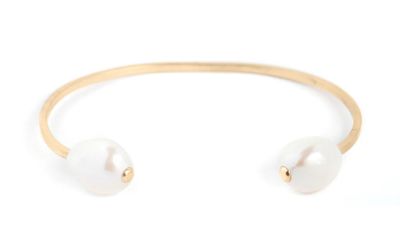 Gold Dueling Pearl Cuff | Gold Fill w/ White
