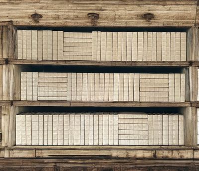 English Fine LEATHERBOUND ALL BUFF BOOKS | 9.5&quot;