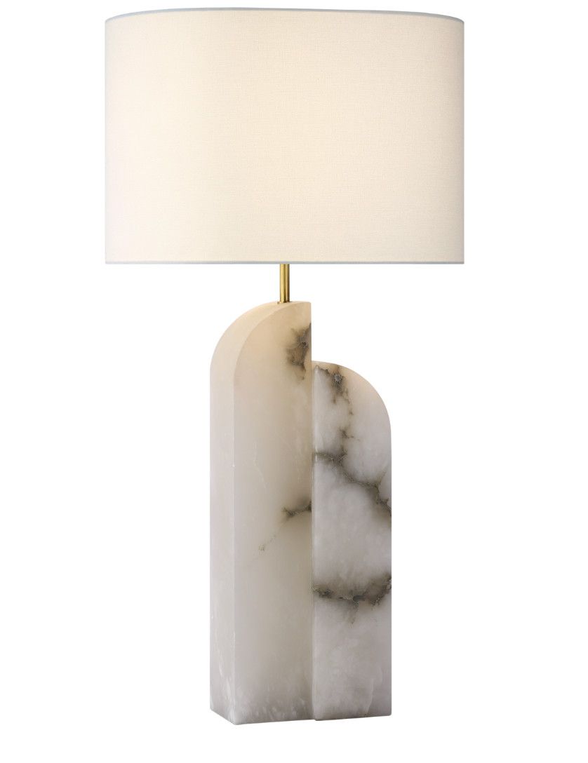 Savoye Large Right Table Lamp in Alabaster