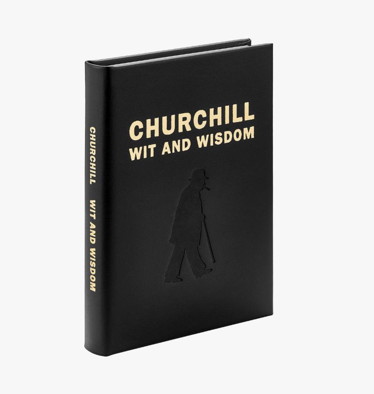 Churchill Wit and Wisdom Black Bonded Leather