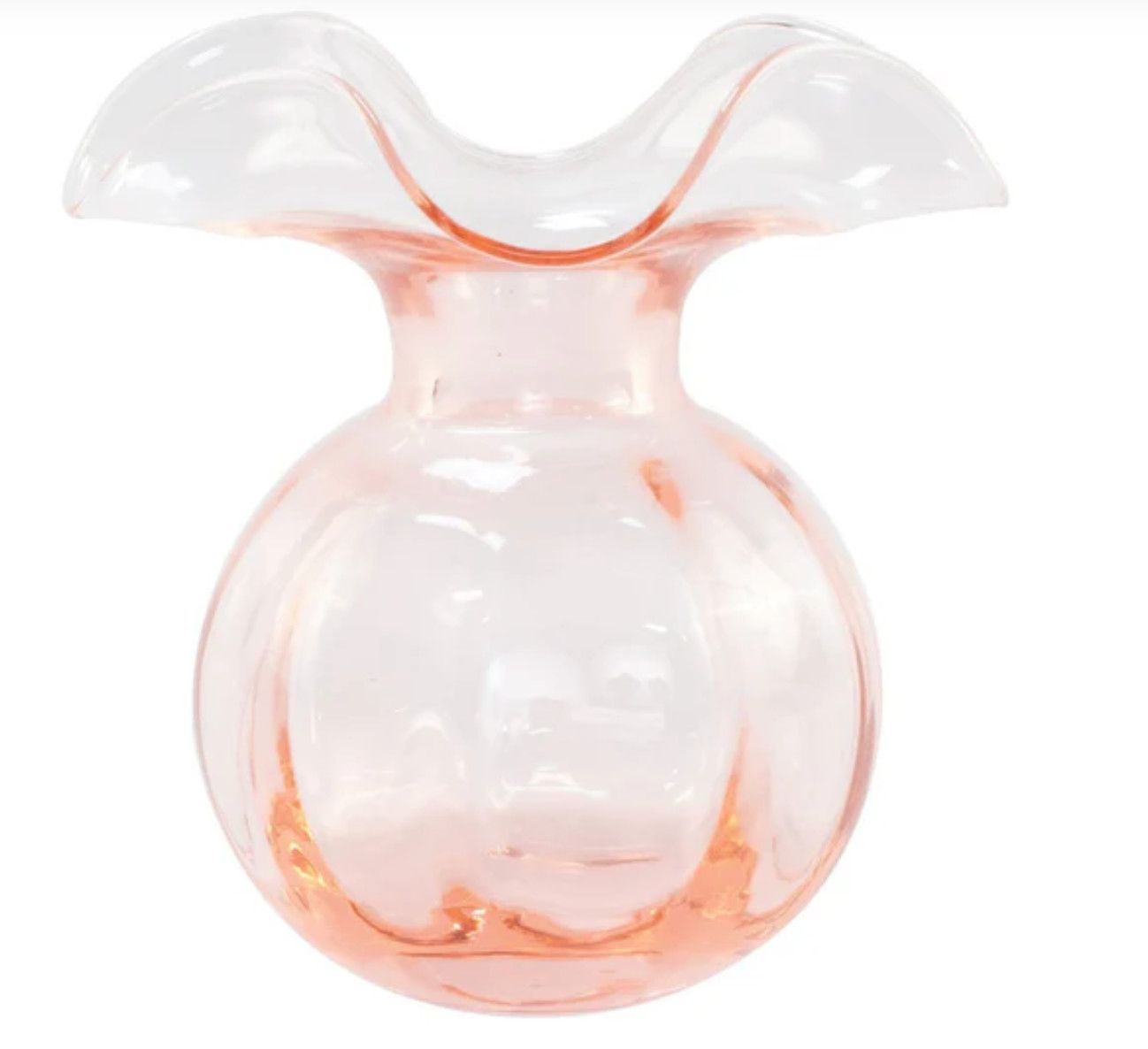 Hibiscus Glass Pink Medium Fluted Vase