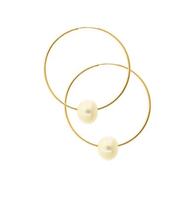 Coco Gold Infinity Hoop w/ White Pearl 42.5 White