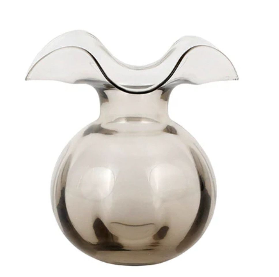 Hibiscus Glass Gray Bud Vase