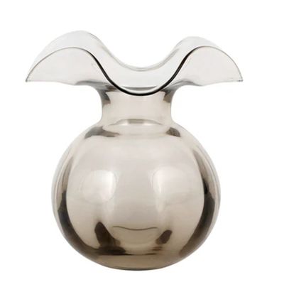 Hibiscus Glass Gray Bud Vase