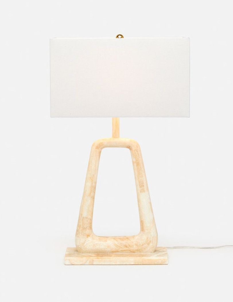 Weldon Table Lamp | Light Mix Wood Stone