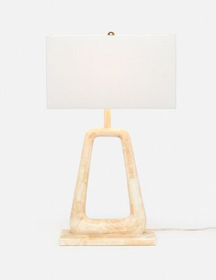Weldon Table Lamp | Light Mix Wood Stone