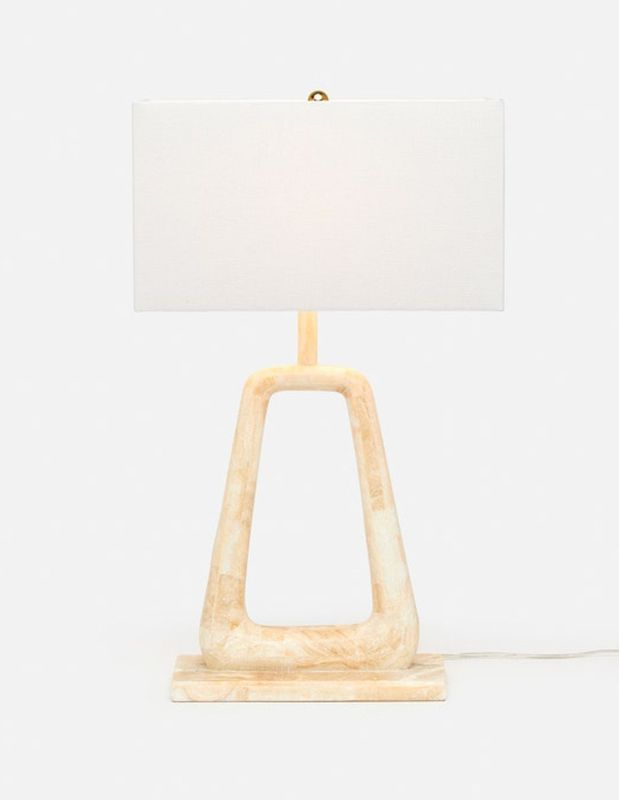 Weldon Table Lamp | Light Mix Wood Stone