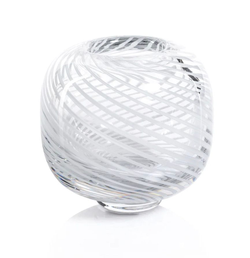 Claire Bud Vase | White Swirl