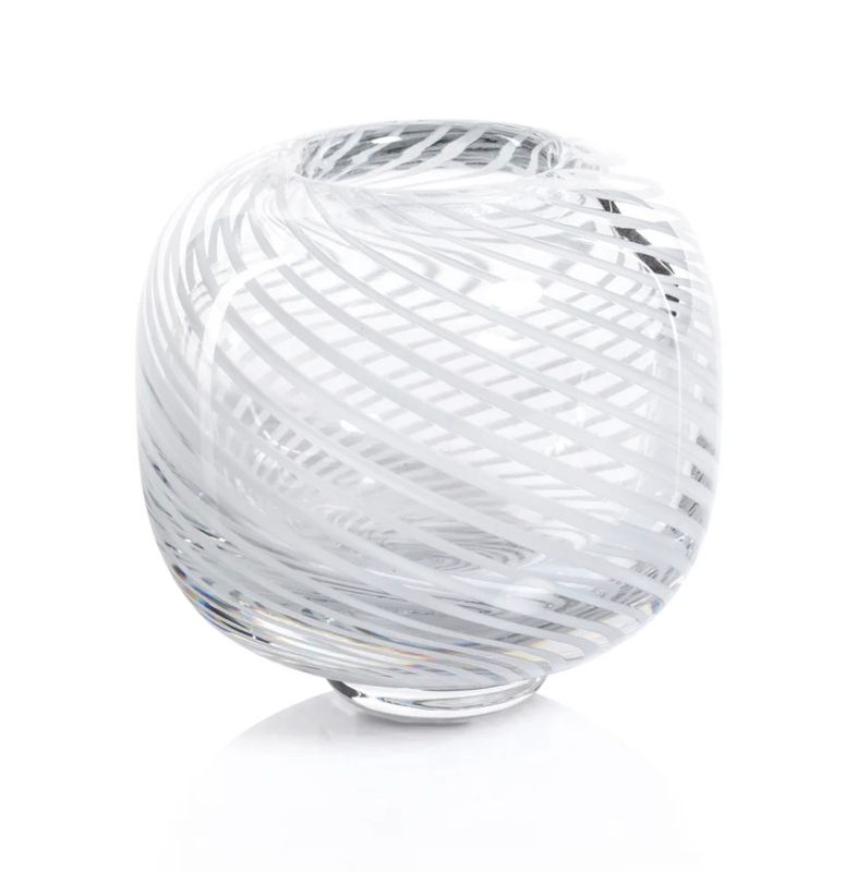 Claire Bud Vase | White Swirl