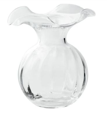 Hibiscus Glass Clear Small Fluted Vase