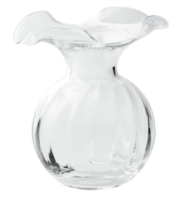 Hibiscus Glass Clear Small Fluted Vase