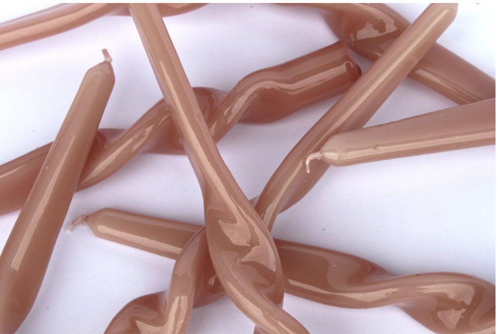 Plaster Pink TWISTED TAPER Candle | Individual