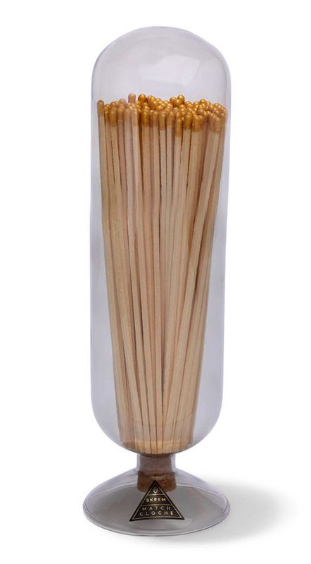 Fireplace Match Cloche | Smoke Gold Tipped | Tall
