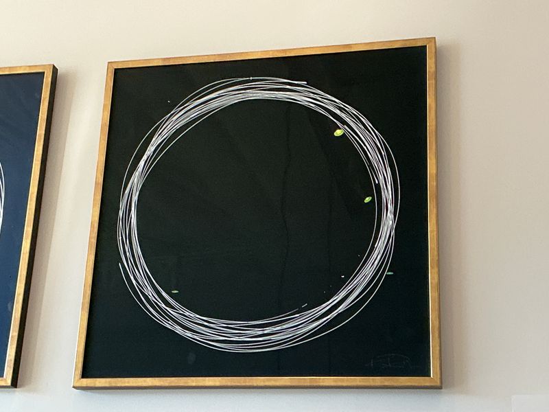 Kayce Hughes | Black Silk Circle | 33.5x33.5 framed