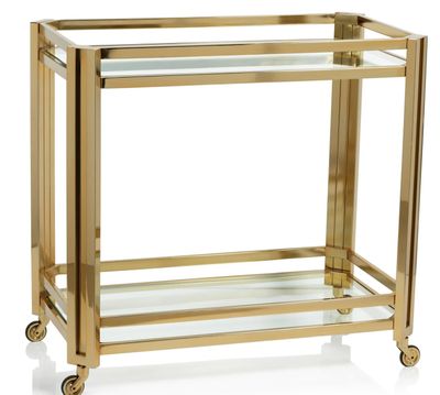 Mayfair High Gloss Gold Bar Cart