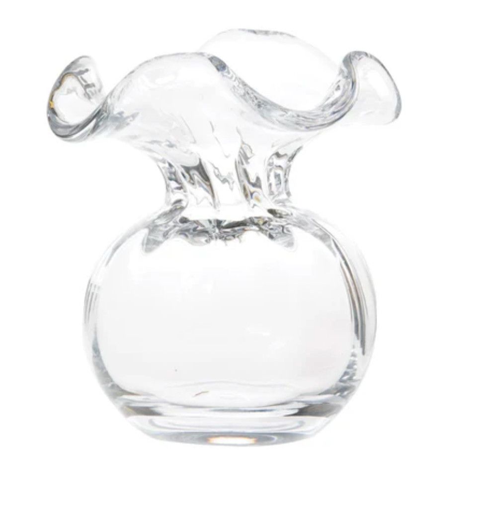 Hibiscus Glass Clear Bud Vase