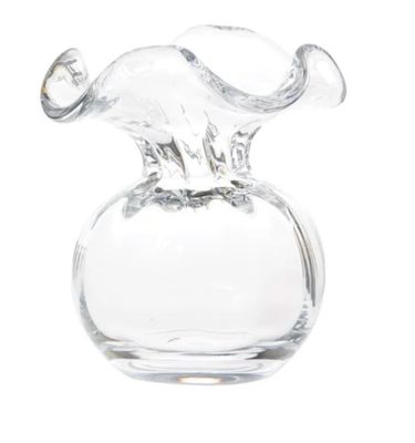 Hibiscus Glass Clear Bud Vase