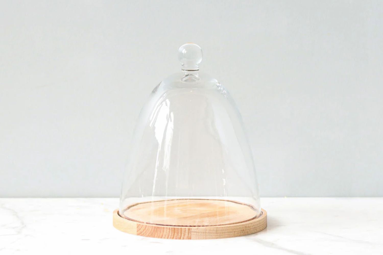 Glass Dome with Wood Base | Tall