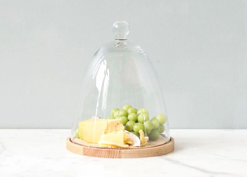 Glass Dome with Wood Base | Tall