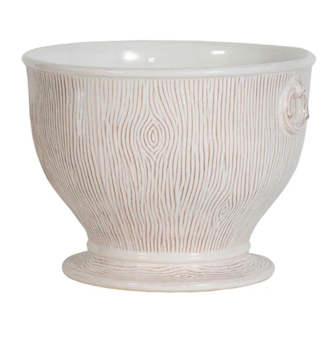 Blenheim Oak 9&quot; Cachepot - Whitewash