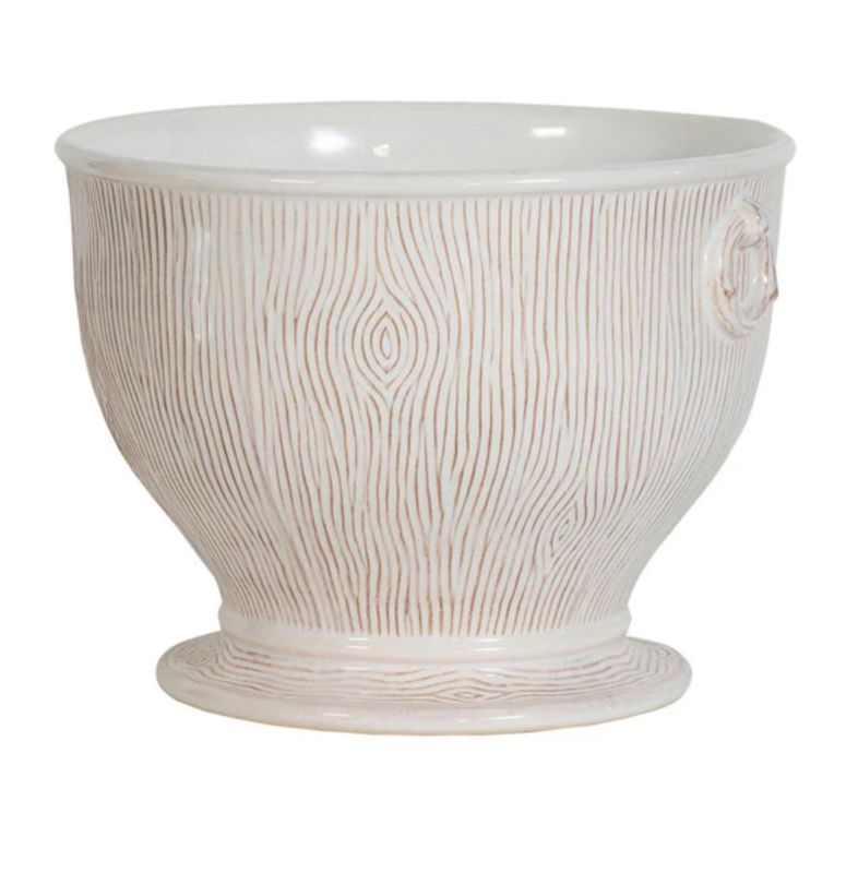 Blenheim Oak 9&quot; Cachepot - Whitewash